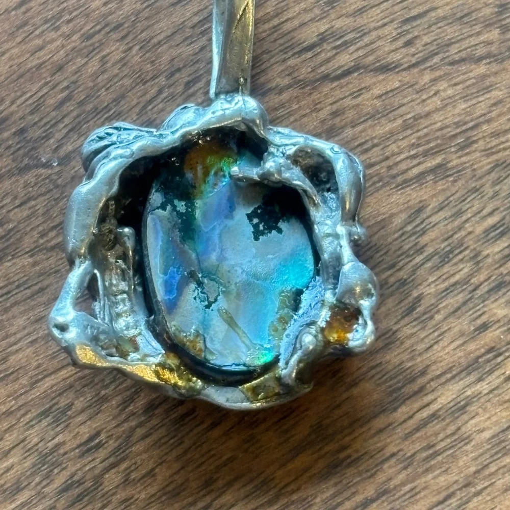 Vintage CYVRA alone mermaid and fish sterling pendant